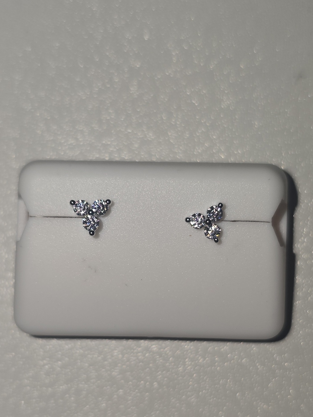 925 Sterling Silver Moissanite Tri Cluster Stud Earrings 0.50 CTW New